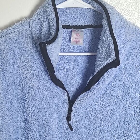 No Boundaries Blue Turtleneck Sherpa Jacket Handwarmers Sz L(11-13) Juniors NWOT - Picture 3 of 10